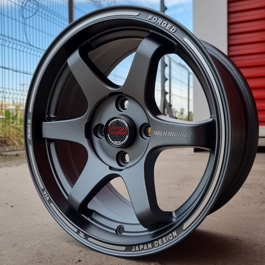 SET DE LLANTAS VOLK TE37. Aro 15 - 4x100. Color Grafito (FF0013)