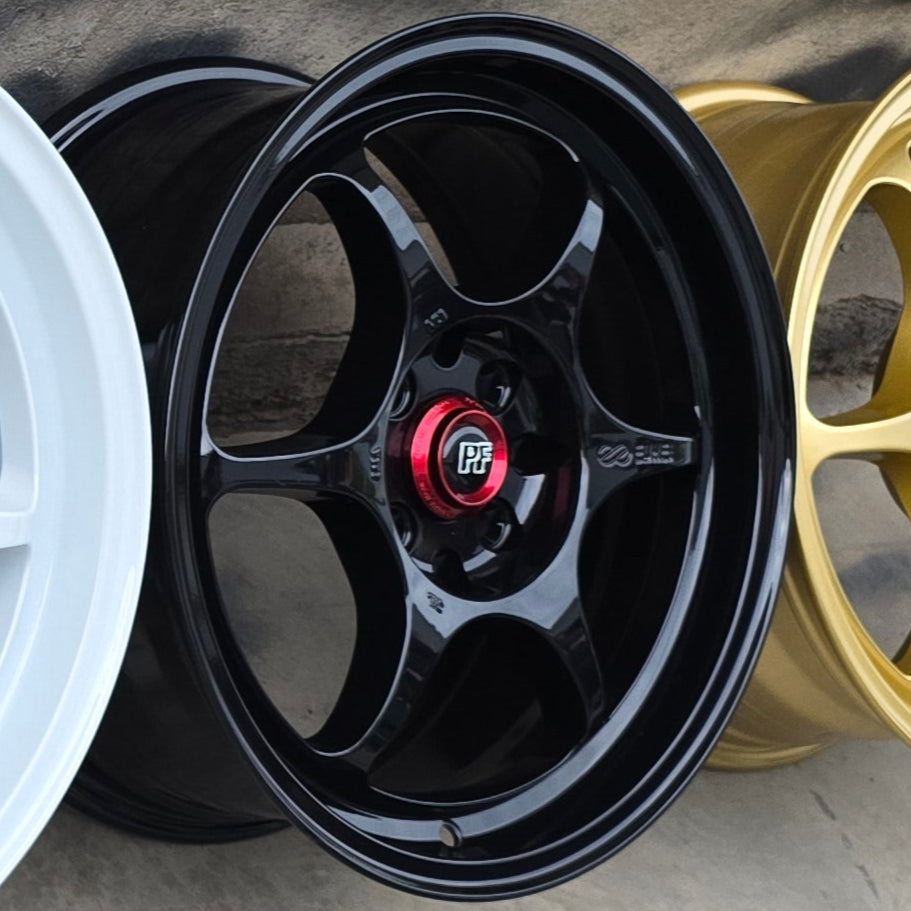 SET DE LLANTAS ENKEI PF06. Aro 16 4x100, 4x114. Doble apernadura. Color Negra. (PF06)