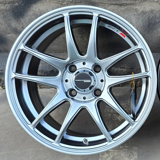 SET DE LLANTAS WORK EMOTION. Aro 15 - 4x100. Color Grafito Metalizado. (505)