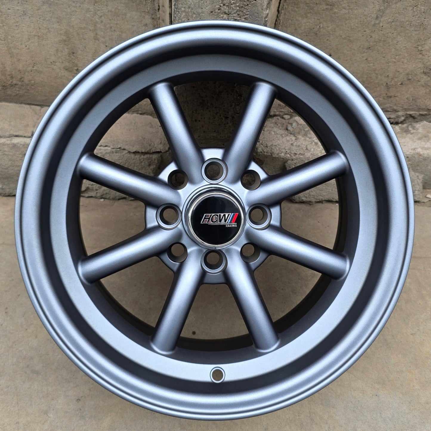 SET DE LLANTAS WATANABE. Aro 14 - 4x100, 4x114. Doble Apernadura. Color Grafito (MINI-LIGHTS)