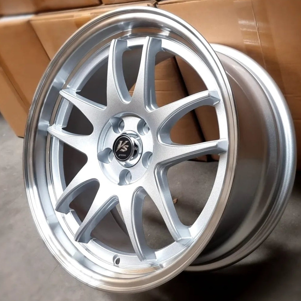 SET DE LLANTAS WORK EMOTION COLOR Plateado Aro Cromado. Aro 17- 5x114 (FT219)