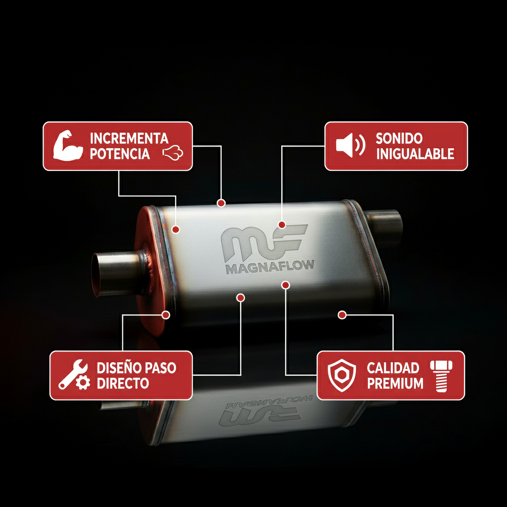 Silenciador de Alto Flujo MagnaFlow 3”x3” – Rendimiento y Sonido Deportivo. (2030)