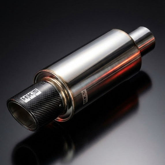 Pre silenciador de Alto Flujo HKS con Fibra de Cabono 2.5”x3” – Potencia y Sonido Deportivo.