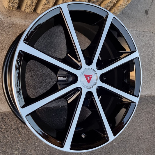 SET DE LLANTAS MODELO  804. Aro 15-4x100 .Color Cromado Fondo Negro .(804).