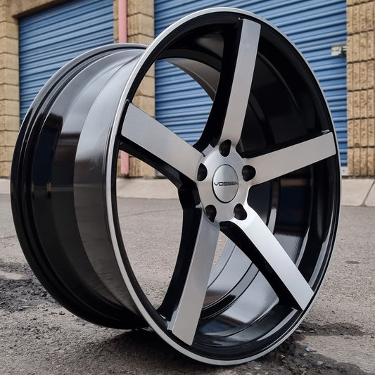 SET DE LLANTAS VOSSEN CV3  . Aro-20-5x120 .Color Cromado fondo Negro .(JNC026).