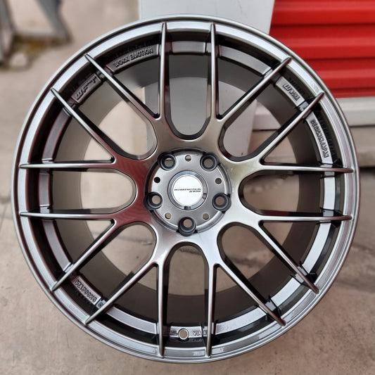 PAR DE LLANTAS WORK EMOTION (2 UNIDADES) COLOR Grafito Metalizado. Aro 18 - 5x114 (MR8)