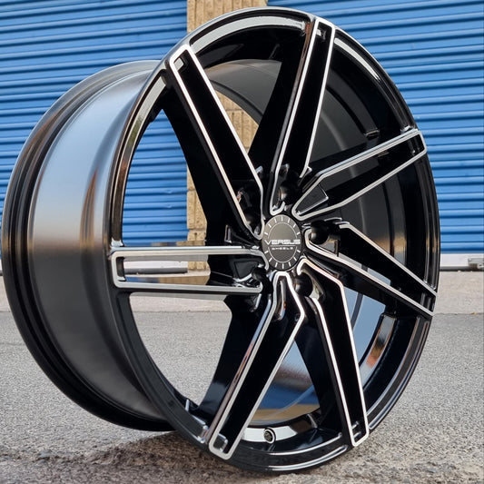 SET DE LLANTAS MODELO VERSUS COLOR Cromado Fondo Negro. Aro 18 - 5x114 (VSS88)