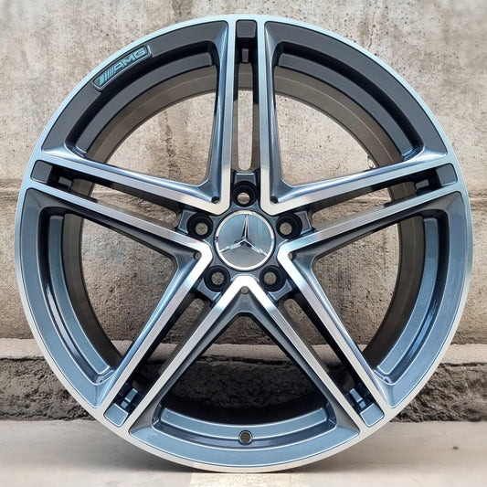 SET DE LLANTAS MERCEDEZ. Aro 19 - 5x112. Color Cromado Fondo Grafito. (850)