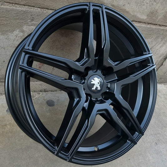 SET DE LLANTAS PEUGEOT 5D5 COLOR Negro Mate. Aro 17- 4x108 (344-1)