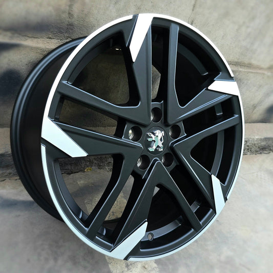 SET DE LLANTAS PEUGEOT. Aro 17 - 5x108. Color Cromado Fondo Negro. (275)