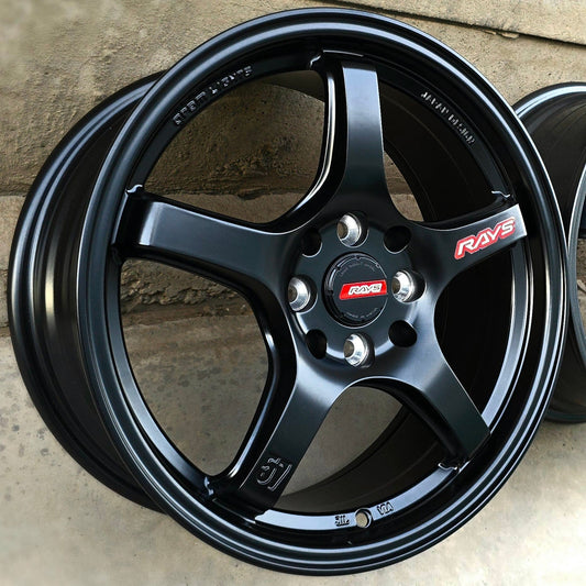 SET DE LLANTAS RAYS GRAMLIGHT. Aro 16 4x100, 4x114. Doble apernadura. .Color Negro .(FF09).