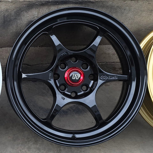 SET DE LLANTAS ENKEI PF06. Aro 16 4x100, 4x114. Doble apernadura. Color Negra. (PF06)