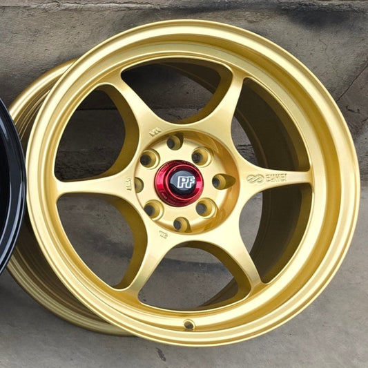 SET DE LLANTAS ENKEI PF06. Aro 16 4x100, 4x114. Doble apernadura. .Color Dorada .(PF06).