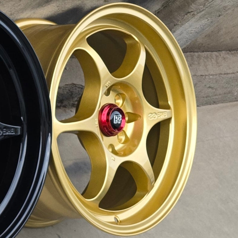 SET DE LLANTAS ENKEI PF06. Aro 16 4x100, 4x114. Doble apernadura. .Color Dorada .(PF06).