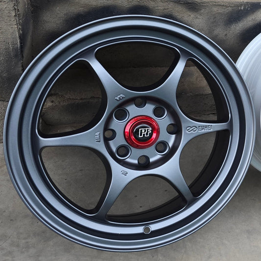 SET DE LLANTAS ENKEI PF06. Aro 16 - 4x100, 4x114. Color Grafito . (PF06)