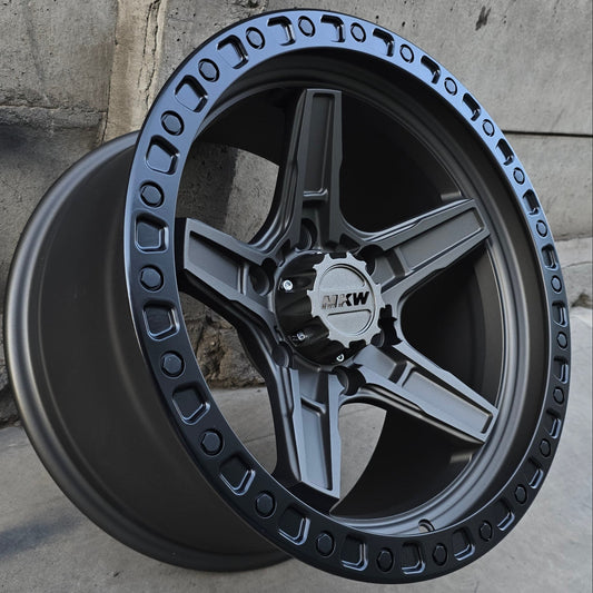 SET DE LLANTAS MODELO 1260. Aro 17-6x139 .Color Bronce Aro Negro .(1260).
