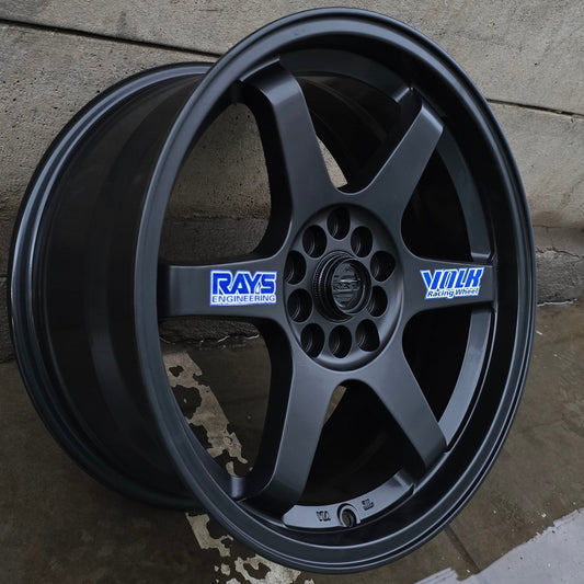 SET DE LLANTAS VOLK TE37. Aro 17- 5x100, 5x114. Doble apernadura. .Color Negro Mate .(551).