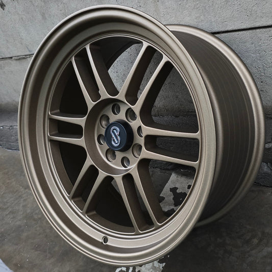 SET DE LLANTAS ENEKEI RPF1. Aro 17 - 4x100, 4x108. Doble Apernadura. Color Bronce. (5098)