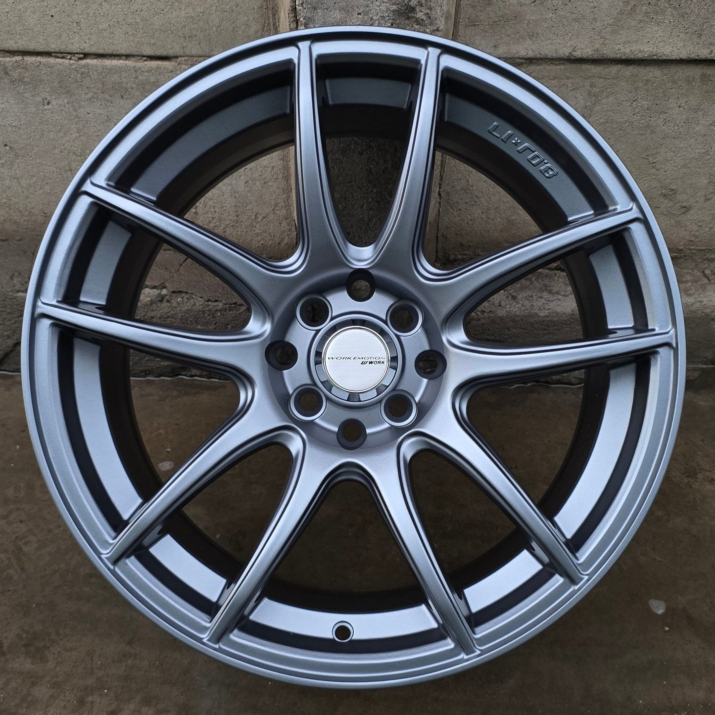 SET DE LLANTAS WORK EMOTION. Aro 17 - 4x100, 4x114. Doble Apernadura. Color Grafito. (1151)