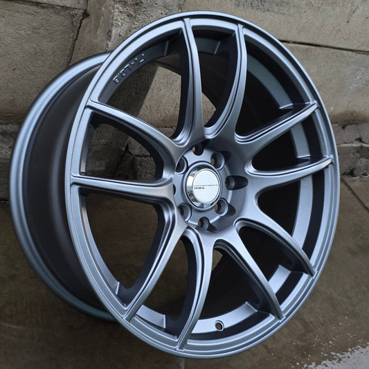 SET DE LLANTAS WORK EMOTION. Aro 17 - 4x100, 4x114. Doble Apernadura. Color Grafito. (1151)