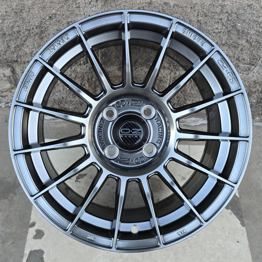 SET DE LLANTAS OZ-SUPER TURISMO MAGNESIO. Aro 15-4x100. Color Negro Mate. (ZR007)