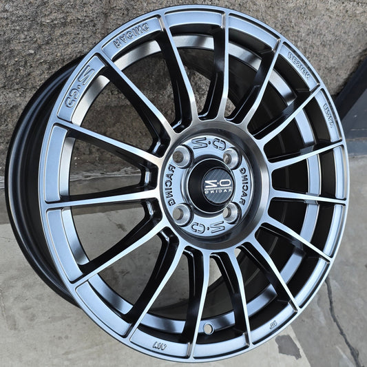 SET DE LLANTAS OZ SUPER TURISMO MAGNESIO. Aro 15-4x100 .Color Grafito Metalizado .(ZR007).