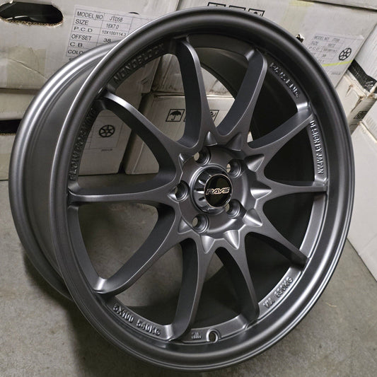 SET DE LLANTAS RAYS. Aro 17 - 5x100. Color Grafito. (FBX117)