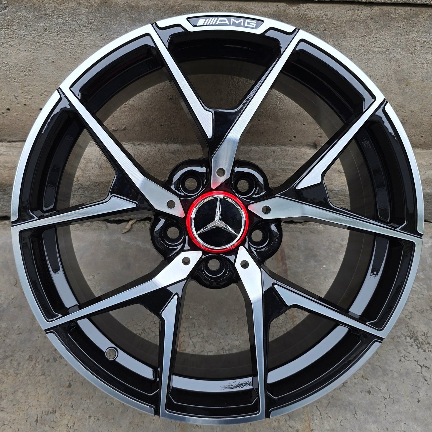 SET DE LLANTAS MERCEDEZ. Aro 17 - 5x112. Color Cromado Fondo Negro. (5149)