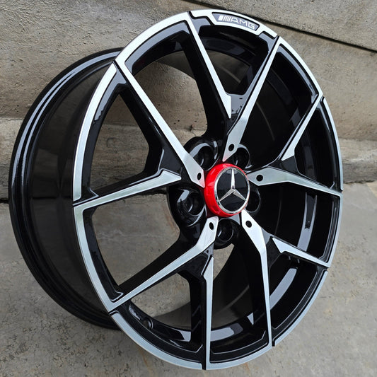 SET DE LLANTAS MERCEDEZ. Aro 17 - 5x112. Color Cromado Fondo Negro. (5149)