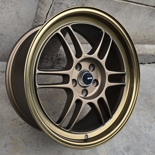 SET DE LLANTAS ENKEI RPF1. Aro 17 - 5x100 . Color Bronce. (FBX058)