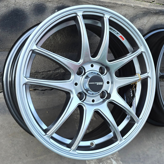 SET DE LLANTAS WORK EMOTION. Aro 15 - 4x100. Color Grafito Metalizado. (505)