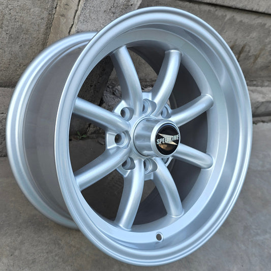 SET DE LLANTAS WATANABE. Aro 14 - 4x100, 4x114. Doble Apernadura. Color Plateado. (MINILGHTS).