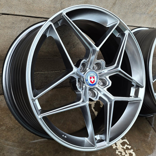 SET DE LLANTAS HRE ASIMETRICA. Aro 19 - 5x112. Color Grafito Metalizado (LK029)