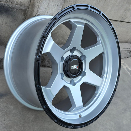 SET DE LLANTAS CODIGO. Aro 17 - 6x139. Color Plateado con Negro (17N6147C).