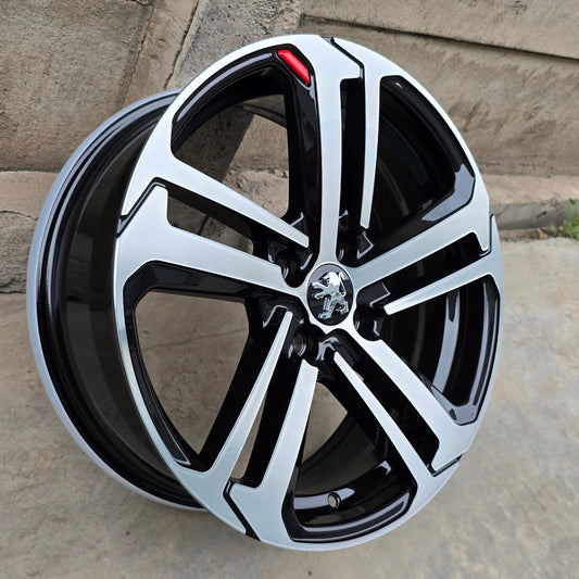 SET DE LLANTAS PEUGEOT. Aro 17 - 4x108. Color Cromado Fondo Negro. (276)