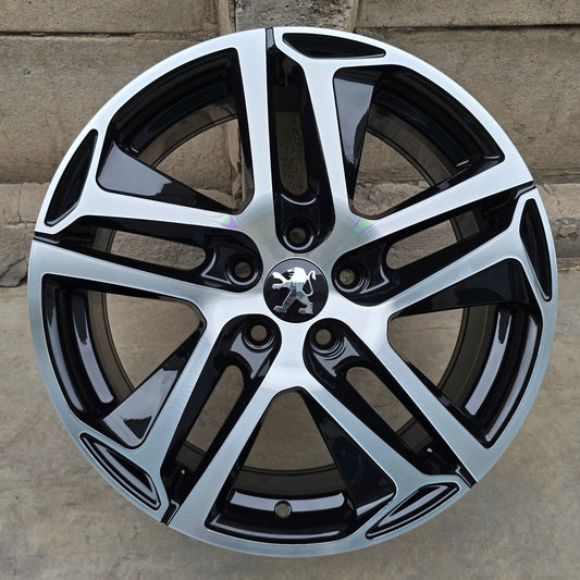 SET DE 4 LLANTAS PEUGEOT. Aro 17 - 5x108. Color Cromado Fondo Negro. (279)