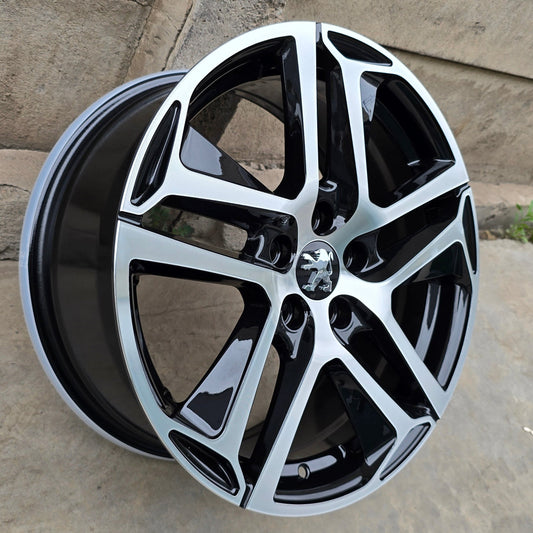 SET DE LLANTAS PEUGEOT. Aro 17 - 5x108. Color Cromado Fondo Negro. (279)