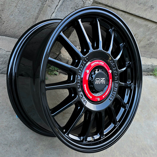 SET DE LLANTAS OZ SUPERTURISMO MOTORSPORT. Aro 16 - 4x100, 4x114. Doble Apernadura. Color Negro. (YKW6898)