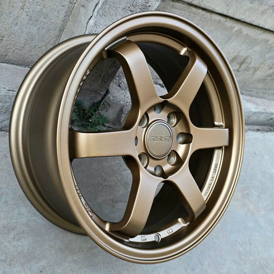 SET DE LLANTAS VOLK RACING TE37. Aro 15 - 4x100, 4x114. Doble Apernadura. Color Bronce. (ZEN TE37)