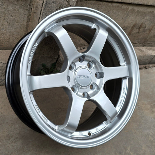SET DE LLANTAS VOLK RACING TE37. Aro 15 - 4x100, 4x114. Doble Apernadura. Color Plateado. (ZEN TE37)