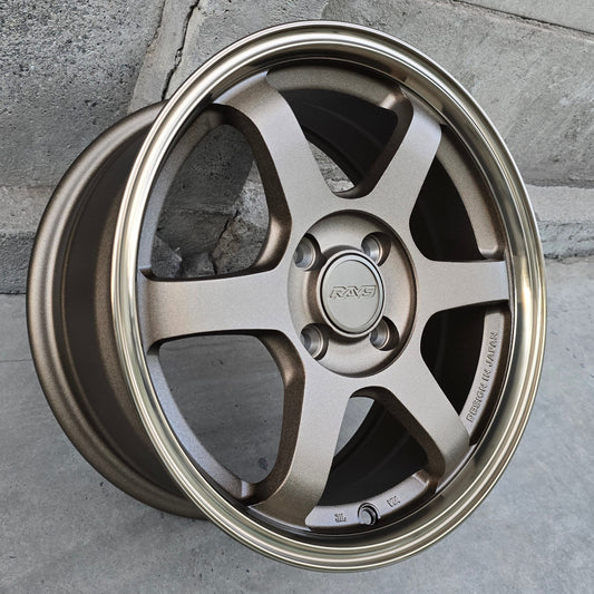SET DE LLANTAS VOLK TE37. Aro 15 - 4x100. Color Bronce. (FF53)