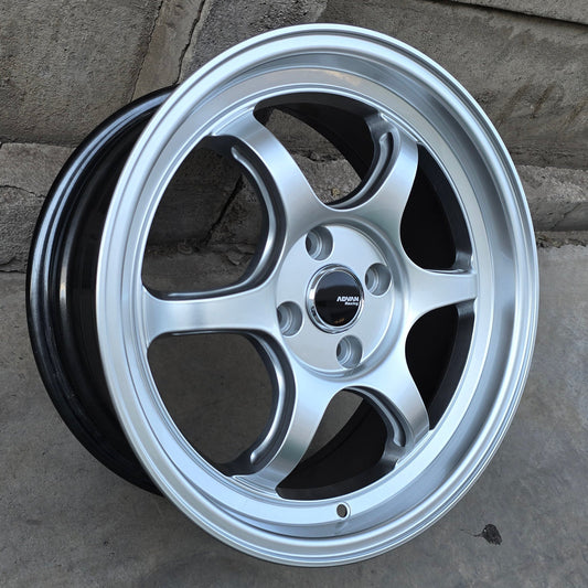 SET DE LLANTAS ADVAN R6. Aro 16 - 4x100. Color Grafito Metalizado. (166009HB)