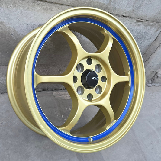 SET DE 4 LLANTAS ADVAN RGD2. Aro 16 - 4x100, 4x114. Doble Apernadura. Color Dorado. (H991)