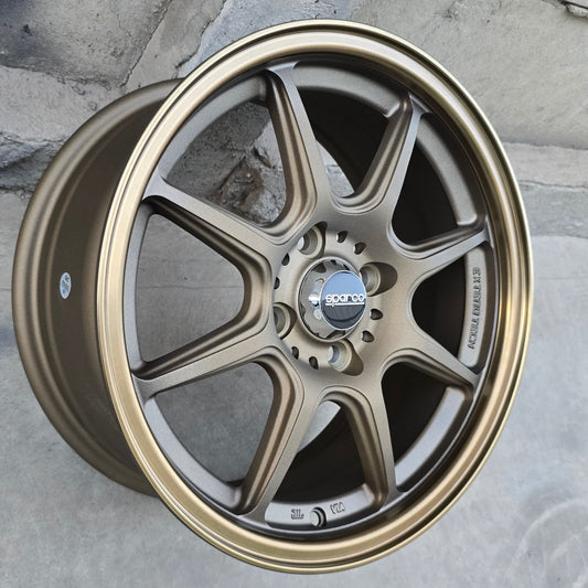SET DE 4 LLANTAS RAYS C28. Aro 15 - 4x100. Color Bronce. (DX148)