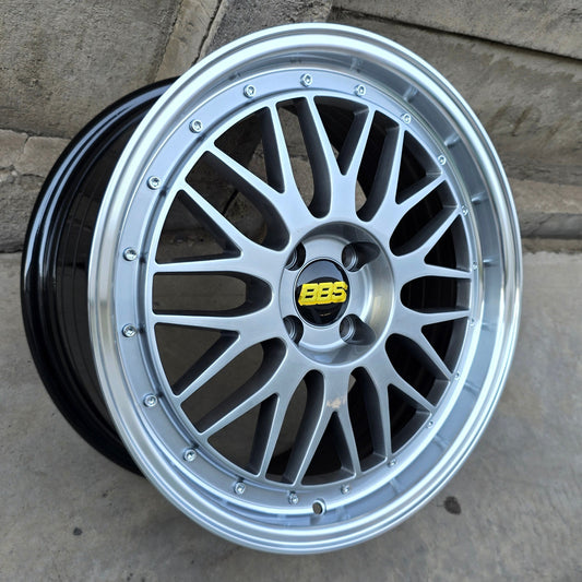 SET DE 4 LLANTAS BBS LEMANS. Aro 17 - 4x100. Color Grafito Metalizado. (506)