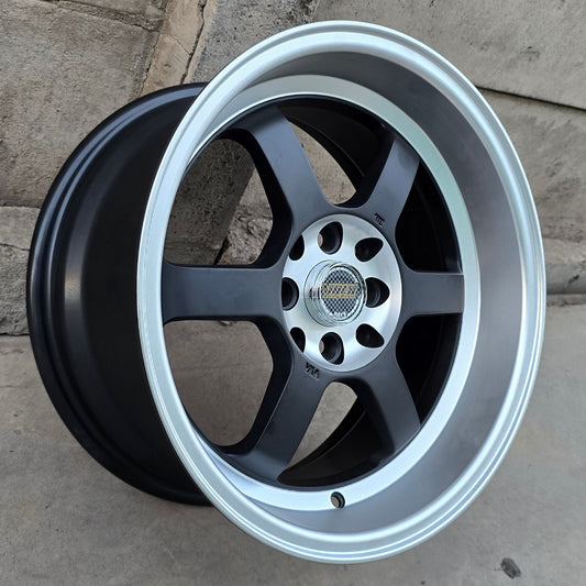 SET DE 4 LLANTAS VOLK TE37. Aro 16 - 4x100, 4x114. Doble Apernadura. Color Negro Aro Cromado. (664)