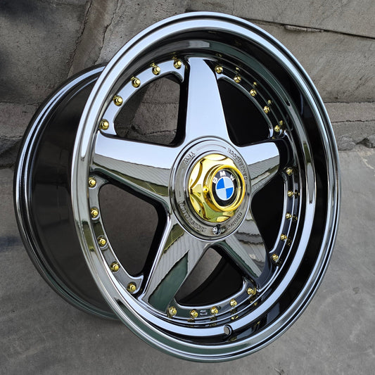 SET DE 4 LLANTAS BMW *. Aro 17 - 5x112, 5x120. Doble Apernadura. Color Plateado . (YKW7666R)