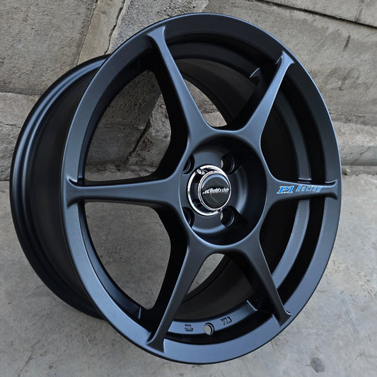 SET DE 4 LLANTAS P1. Aro 15 - 4x100. Color Negro. (FR6885)