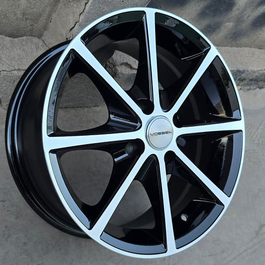 SET DE 4 LLANTAS VOSSEN. Aro 15 - 4x100. Color Cromado Fondo Negro. (804).