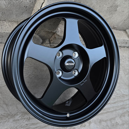 SET DE 4 LLANTAS SPOON SPORT. Aro 16 - 4x100. Color Negro. (FF01)